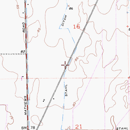 Topographic Map of Stahl Ditch, CA
