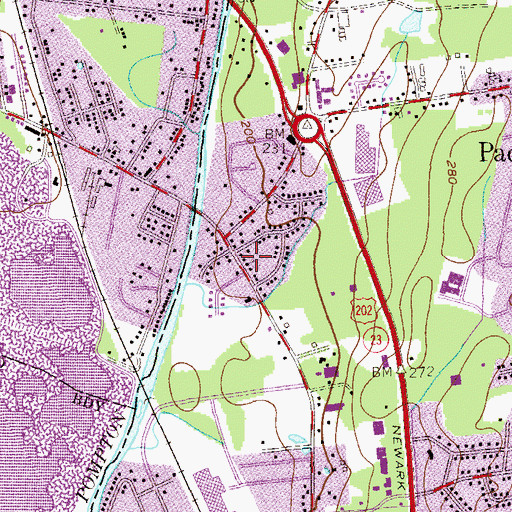 Topographic Map of Pequannock Reformed Church In Wayne, NJ