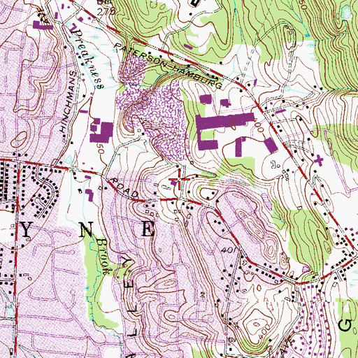 Topographic Map of Preakness Baptist Church, NJ