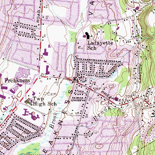 Topographic Map of Preakness Bible Church, NJ