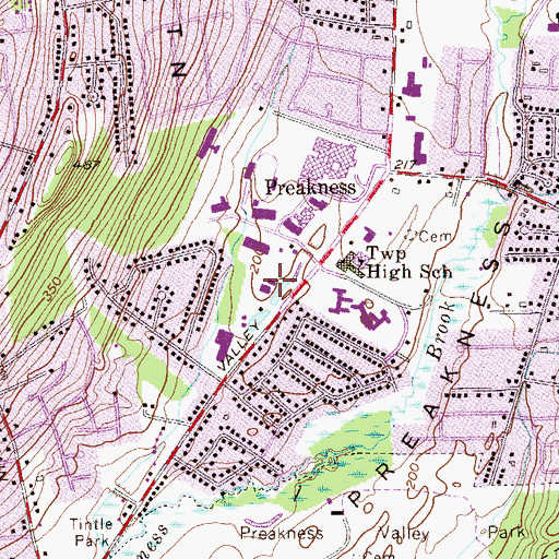 Topographic Map of Saint Timothy Evangelical Lutheran Church, NJ