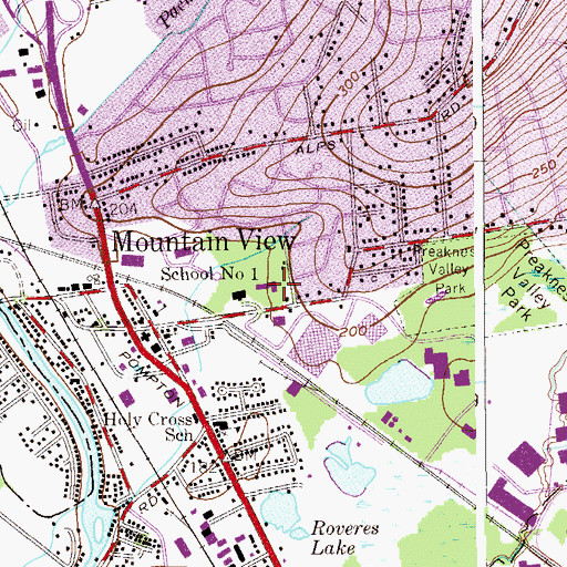 Topographic Map of United Methodist Church In Wayne, NJ