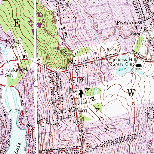 Topographic Map of Wayne Presbyterian Church, NJ