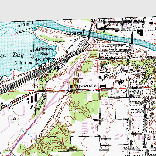 Topographic Map of Neveu Hall, MI