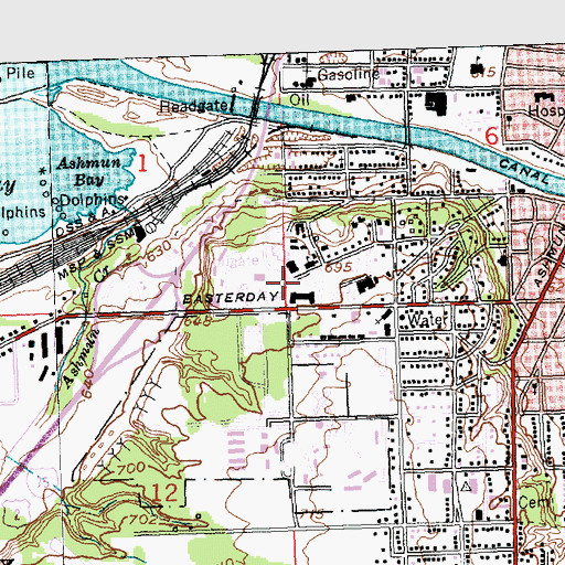 Topographic Map of Fletcher Center, MI