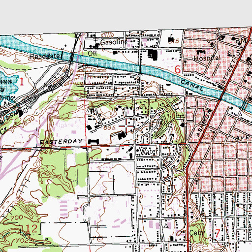 Topographic Map of Brown Hall, MI