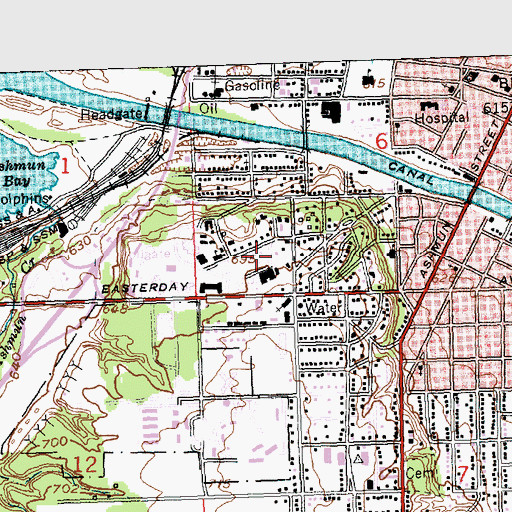 Topographic Map of Kenneth J Shouldice Library, MI