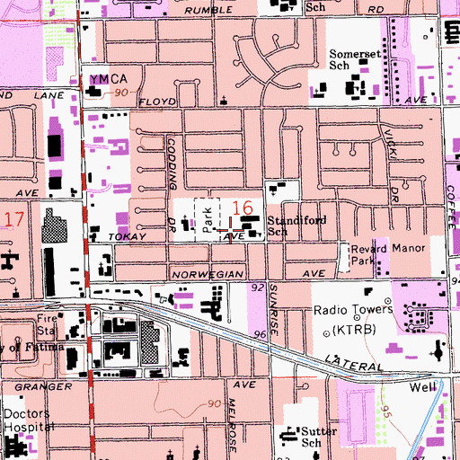 Topographic Map of Standiford Elementary School, CA