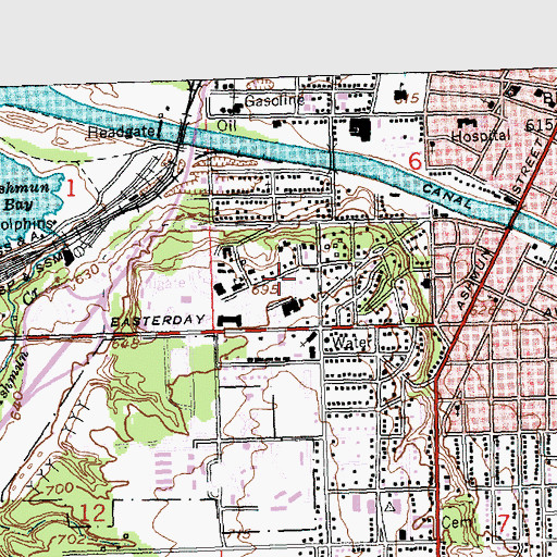 Topographic Map of Laker Hall, MI