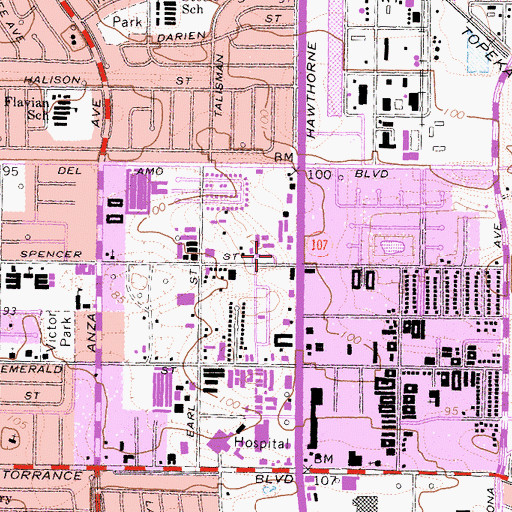 Topographic Map of Wright Elementary School (historical), CA