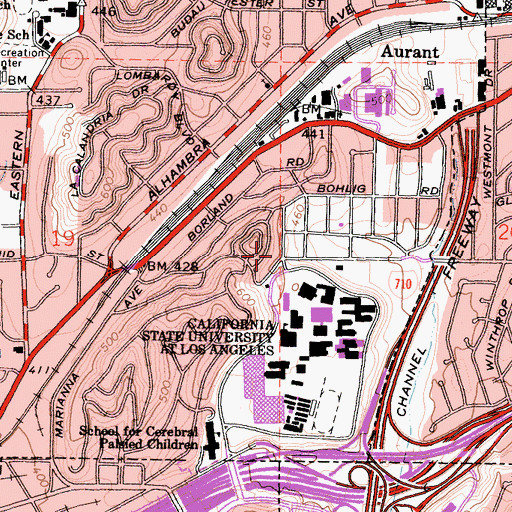 Topographic Map of Anna Bing Arnold Children's Center, CA