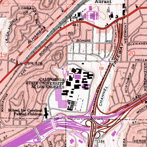 Topographic Map of Arena Theatre, CA