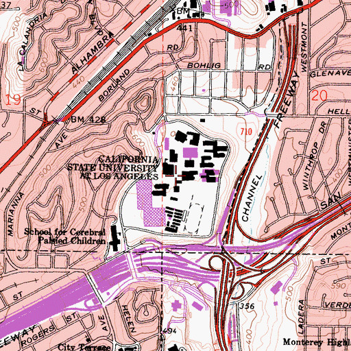 Topographic Map of Eagles Nest Gymnasium, CA