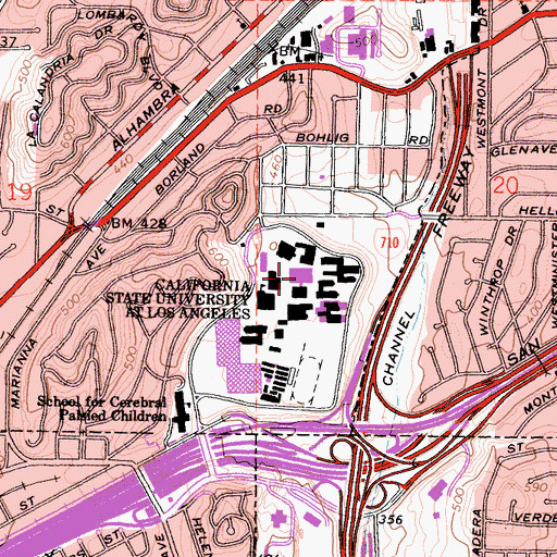 Topographic Map of Kennedy Library, CA
