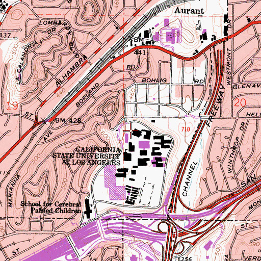 Topographic Map of Music Hall, CA
