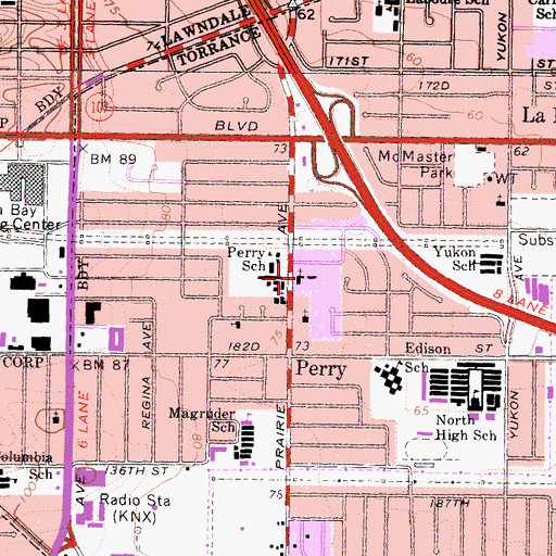 Topographic Map of Ascension Lutheran School, CA
