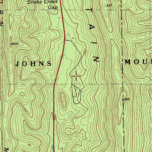 Topographic Map of Strain Family Cemetery, GA
