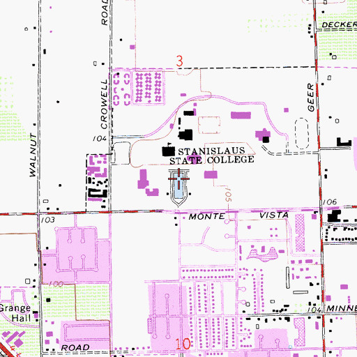 Topographic Map of California State University - Stanislaus, CA