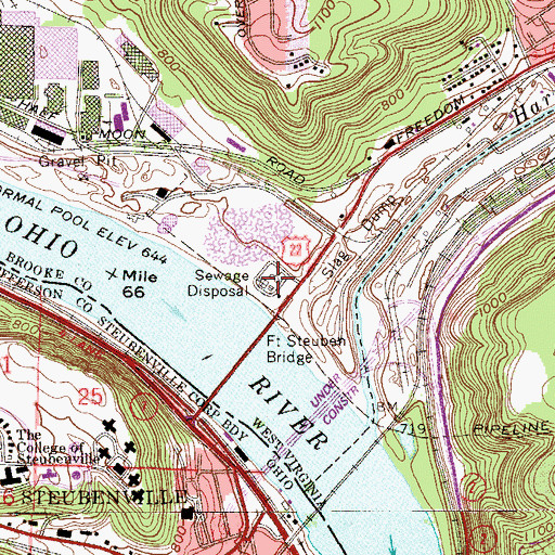 Topographic Map of Weirton Wastewater Treatment Plant, WV