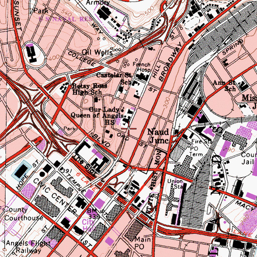 Topographic Map of Far East Plaza Shopping Center, CA