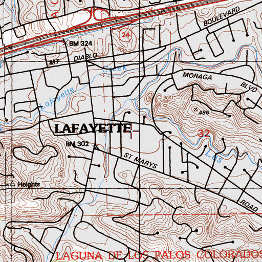 Topographic Map of M H Stanley Middle School, CA