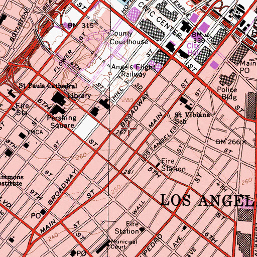 Topographic Map of Continental Building, CA