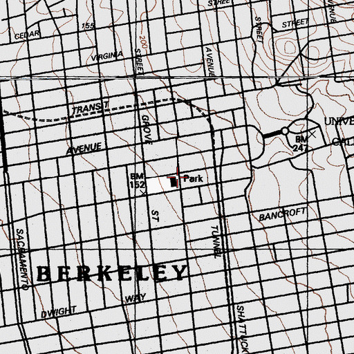 Topographic Map of Berkeley City College, CA