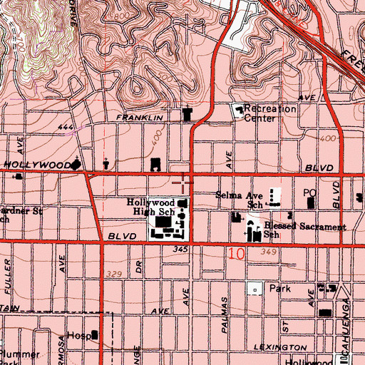 Topographic Map of Hollywood History Museum, CA