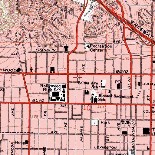 Topographic Map of Egyptian Theater, CA