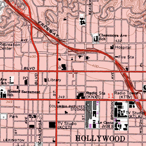 Topographic Map of Henry Fonda Theater, CA