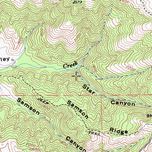 Topographic Map of Star Canyon, CA