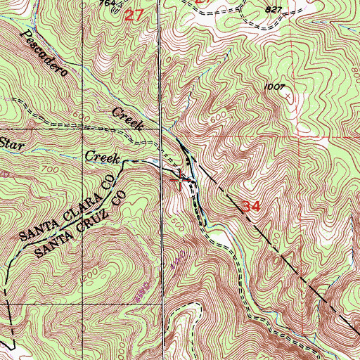 Topographic Map of Star Creek, CA
