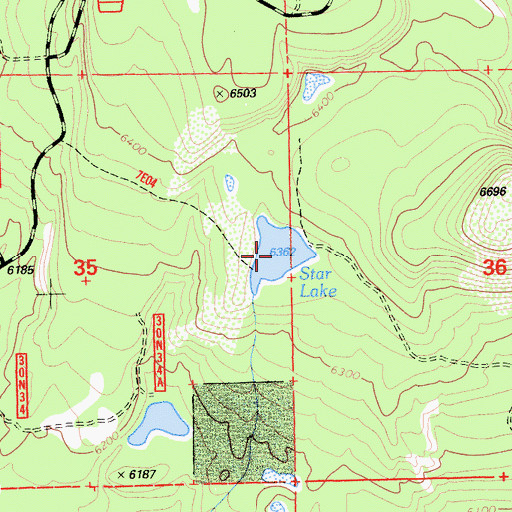 Topographic Map of Star Lake, CA
