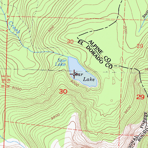 Topographic Map of Star Lake, CA