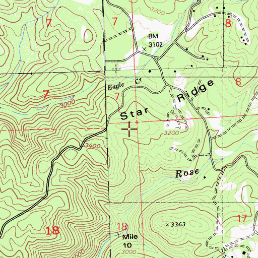 Topographic Map of Star Ridge, CA