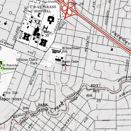 Topographic Map of The Willows, CA