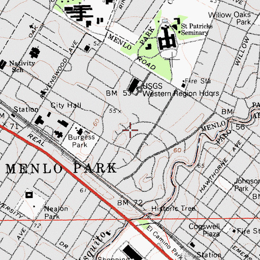 Topographic Map of Linfield Oaks, CA