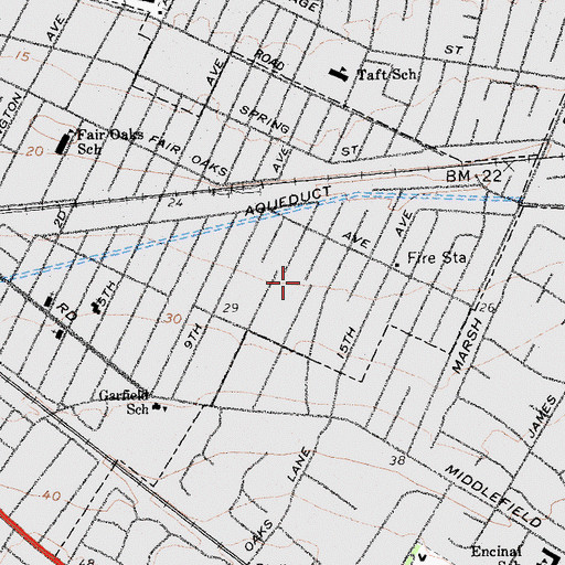 Topographic Map of Fair Oaks, CA