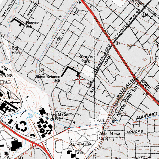 Topographic Map of Green Acres, CA