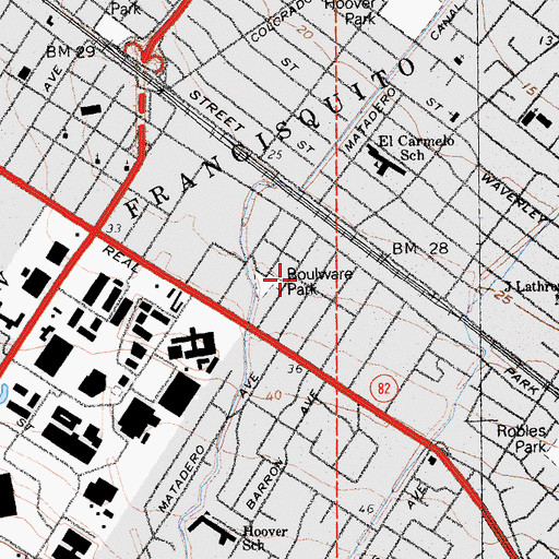 Topographic Map of Ventura, CA