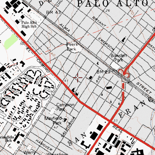 Topographic Map of Evergreen Park, CA