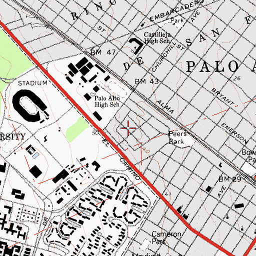 Topographic Map of Southgate, CA