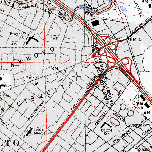 Topographic Map of Saint Francis, CA