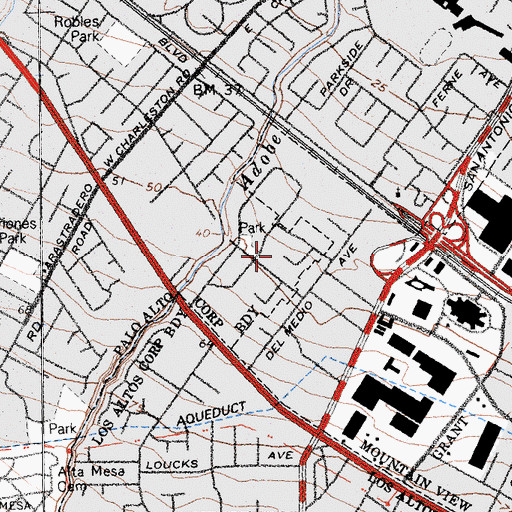 Topographic Map of Monroe Park, CA