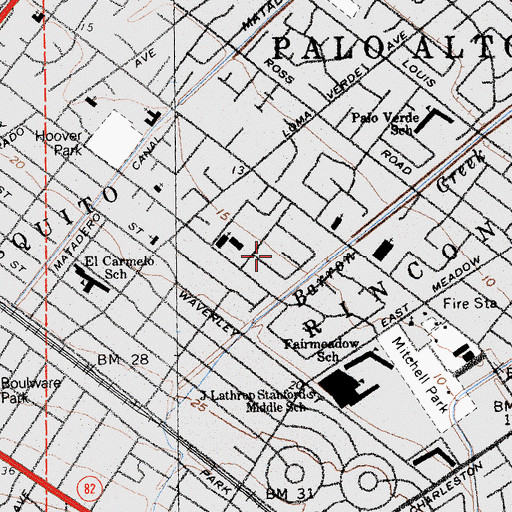 Topographic Map of Saint Claire Gardens, CA