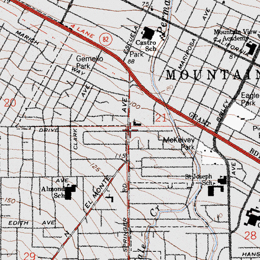 Topographic Map of Saint Francis Acres, CA