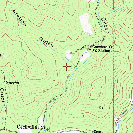 Topographic Map of Station Gulch, CA