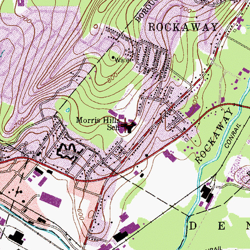 Topographic Map of Morris County Academy For Mathmatics, Science And Engineering, NJ