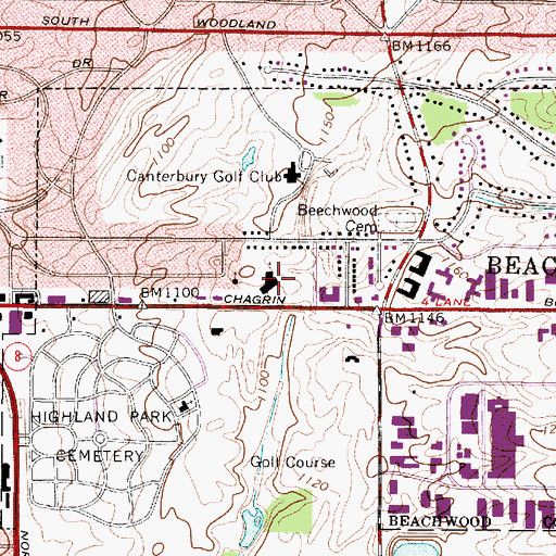 Topographic Map of Gries Library, OH