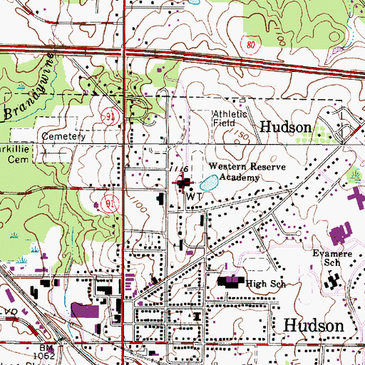 Topographic Map of Bicknell Gymnasium, OH